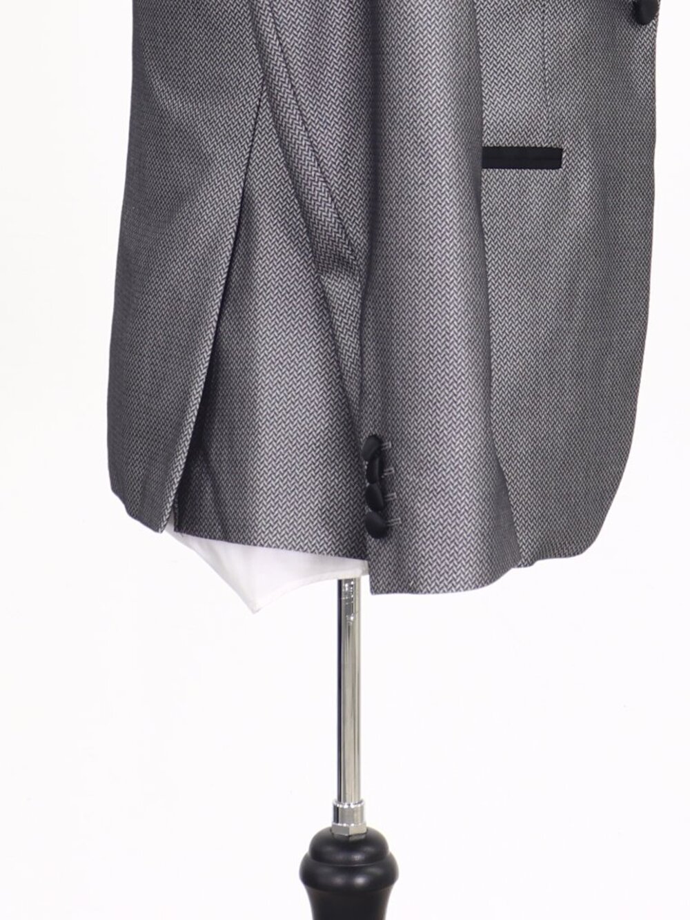 J. Ferrar 38R Gray Blazer Sport Coat Tuxedo Jacket 1-Button Herringbone Y954 - Picture 8 of 11